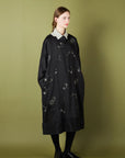 AODRESS - Square neck dress with sequins and beads in Black