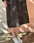 AODRESS - Square neck dress with sequins and beads in Black