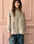 CHRISTIAN PEAU - Vintage Silk Shirt in Silver Beige