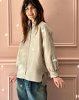 CHRISTIAN PEAU - Vintage Silk Shirt in Silver Beige