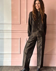 CHRISTIAN PEAU - Vintage Silk Trousers in Moss Green