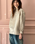 CHRISTIAN PEAU - Vintage Silk Shirt in Silver Beige