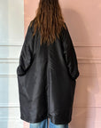 CHRISTIAN PEAU - Vintage Silk Fleece-Lined Coat in Black