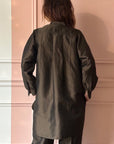 CHRISTIAN PEAU - Vintage Silk Long Tuxedo Shirt in Moss Green