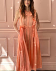 CHRISTIAN PEAU - Vintage Silk Dress in Peach Silk