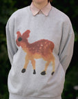 W.I.L.D. A.N.I.M.A.L.S. - Deer Sweatshirt in Grey Melange