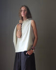 ATLANTIQUE ASCOLI -Echo 2 Sleeveless Blouse in Almond Milk