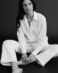 BOURRIENNE - Classic French Collar Shirt VII in White Linen
