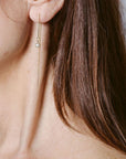 FLORENTIS - Asymmetric Pearl Cuff Threader Earrings in 10k Gold