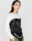 MANIPURI - Flower Cloche Skirt in Black