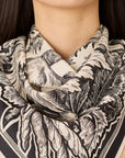 INOUI EDITIONS - BANGALOR Square 65cm Scarf in BLACK