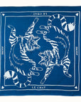 JOUME ATELIER - Square Silk Cat Scarf in Blue