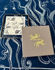 JOUME ATELIER - Square Silk Donkeys in Trousers Scarf in Blue