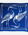 JOUME ATELIER - Cotton Square Grey Heron Scarf in Blue