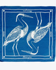 JOUME ATELIER - Square Silk Grey Heron Scarf in Blue
