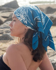 JOUME ATELIER - Silk Square Astacus Scarf in Blue