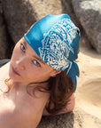 JOUME ATELIER - Silk Square Astacus Scarf in Blue