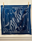 JOUME ATELIER - Silk Square Octopus Scarf in Blue