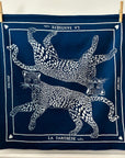JOUME ATELIER - Cotton Square Panther Scarf in Blue