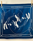 JOUME ATELIER - Cotton Square Fox Scarf in Blue