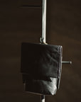 LIHANN GEORGE - Crushed Grain Leather Didi Cross Body Bag in Black