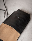 LIHANN GEORGE - Crushed Grain Leather Didi Cross Body Bag in Black