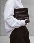 LIHANN GEORGE - Matte Natural Grain Leather SIENI Bag in DEEP ESPRESSO