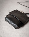 LIHANN GEORGE - Crushed Grain Leather Didi Cross Body Bag in Black
