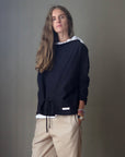 ATLANTIQUE ASCOLI -Long Sleeved Sweatblouse in Muted Black