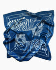 JOUME ATELIER - Square Cotton Tiger Scarf in Blue
