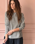 MANUELLE GUIBAL - Knit Sweater HOB in LICHEN GREY