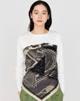 MANIPURI - Nautical 120cm Scarf in Charcoal Grey