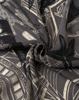 MANIPURI - Nautical 120cm Scarf in Charcoal Grey