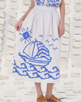 MII COLLECTION - Mantou Skirt in Off White/Paros Blue