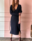 ROBERTO COLLINA - V-Neck Dress in Navy