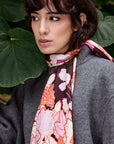 PETITJEAN - SILK RUE DES SAULES SCARF in CHOCOLATE