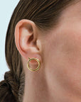 Wouters & Hendrix - Stud Earrings with Spring Ring in Gold