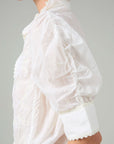 THIERRY COLSON - Vita Embroidered Floral Blouse in Off-White