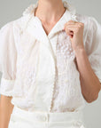 THIERRY COLSON - Vita Embroidered Floral Blouse in Off-White