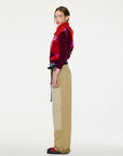 LA FETICHE - UNA ARGYLE CREW NECK SWEATER in BURGUNDY/PINK/ORANGE