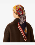 INOUI EDITIONS - 100cm Wool Square Scarf Nicolas in Navy