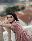 THIERRY COLSON - Venetia Dress in Biscuit + Pink Capri Stripes