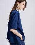 VERONIQUE LEROY - Poplin Top in Ink Blue