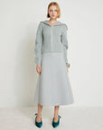 VERONIQUE LEROY - Felted Knit Long Skirt in Fog