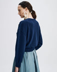 VERONIQUE LEROY - Button-shoulder pullover in Navy