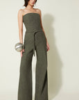 VERONIQUE LEROY - Wide Leg Harris Tweed Pants in Bitume