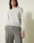 VERONIQUE LEROY - Button-shoulder pullover in Plaster