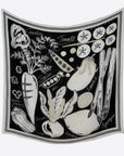 MANIPURI - Vegetable 120cm Scarf in Black