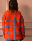 W.I.L.D. A.N.I.M.A.L.S. - Windowpane Cardigan in Orange,Blue