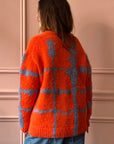 W.I.L.D. A.N.I.M.A.L.S. - Windowpane Cardigan in Orange,Blue